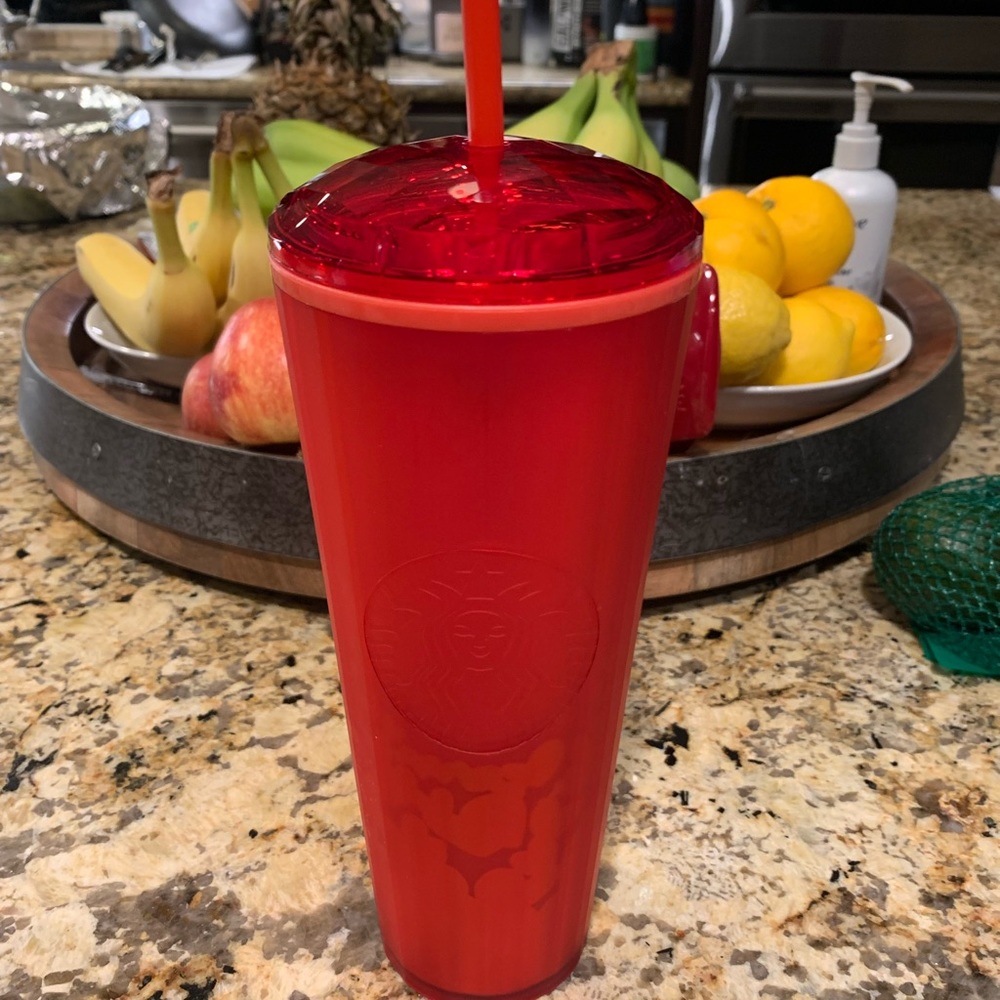 NEW Starbucks Matte Red Heart Soft Touch Kaleidoscope Dome Valentine Tumbler